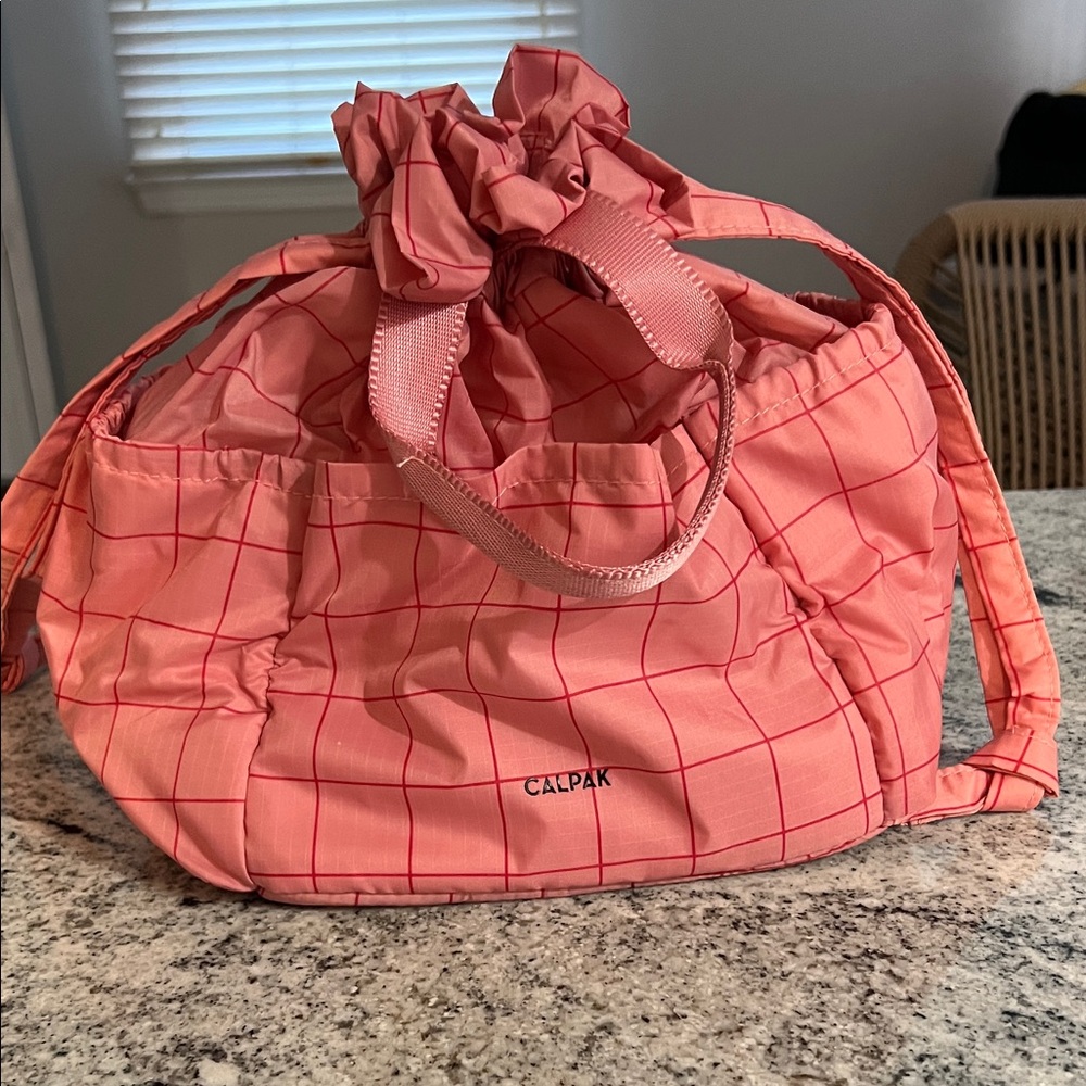 Calpak Pink Grid Insulated Lunch Bag (Never Used-No Tag)